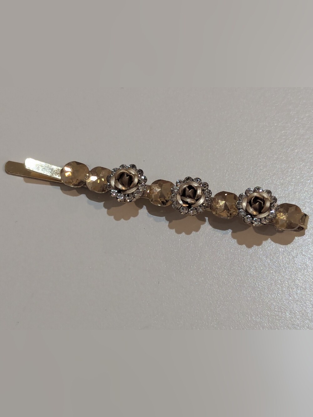 Gold Crystal Hair Barrette